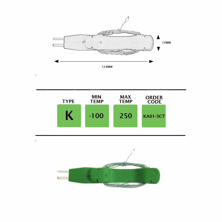 UK Providers Of KA01-3CT - K Type PTFE 3M fine wire with cable tidy