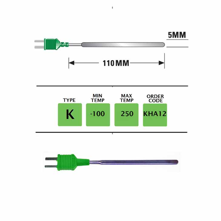 KHA12 - K Type Plug Mounted Flat Food Probe